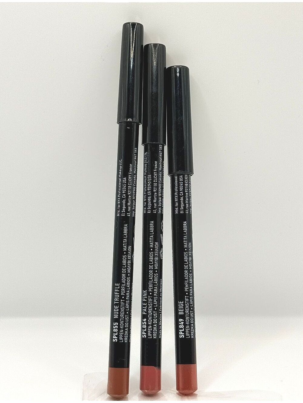 NYX Lip Liner Bundle: Nude Truffle, Beige, Pale Pink